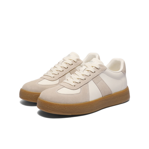 百丽潮搭休闲小白鞋男鞋2026春新复古运动德训鞋撞色板鞋A2223AM6