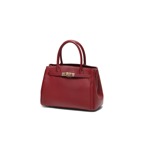 百丽包女25冬商场同款质感通勤真皮铂金包单肩斜挎手提包X7348AX6