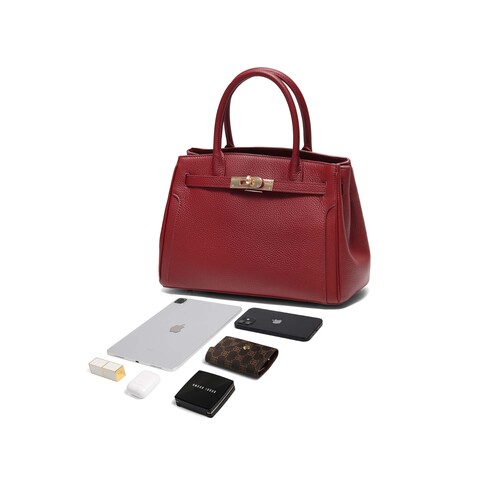 百丽包女25冬商场同款质感通勤真皮铂金包单肩斜挎手提包X7348AX6