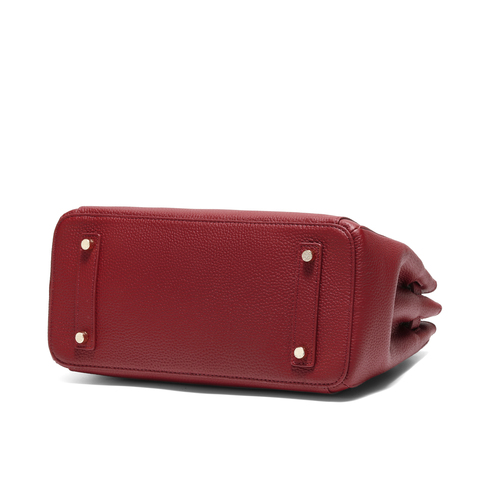 百丽包女25冬商场同款质感通勤真皮铂金包单肩斜挎手提包X7348AX6