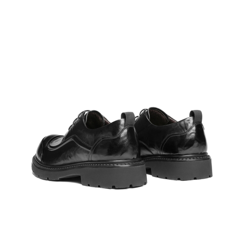 百丽英伦风大头商务鞋男2026新款春季牛皮革厚底休闲皮鞋A2275AM6