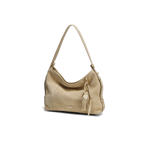 百丽女包25冬流浪摩卡升级版中号反绒麂皮hobo包托特包Z9411AX6