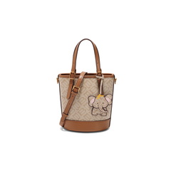 百丽包女商场同款小象桶复古休闲单肩斜挎手提水桶包X7233AX5