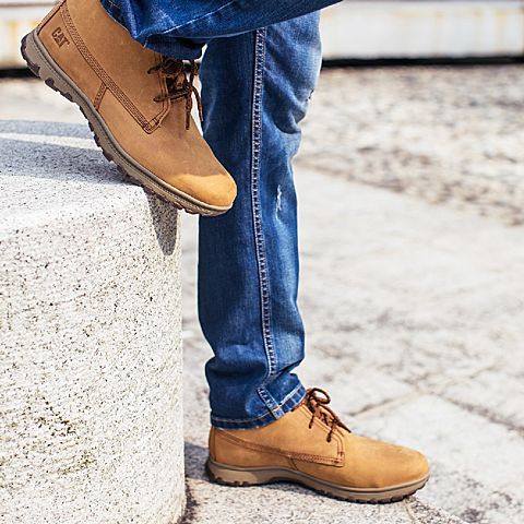 cat/卡特男鞋浅棕色牛皮男户外休闲鞋粗犷装备p720611g3mdr31