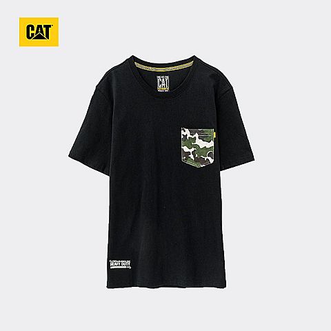CAT/卡特春夏款男装深黑短袖T恤CH1MTSST112A09