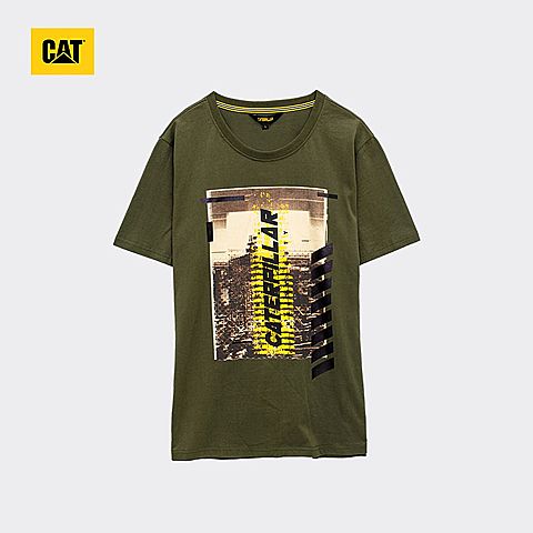 CAT/卡特春夏款男装热带苔绿短袖T恤CH2MTSST138A99