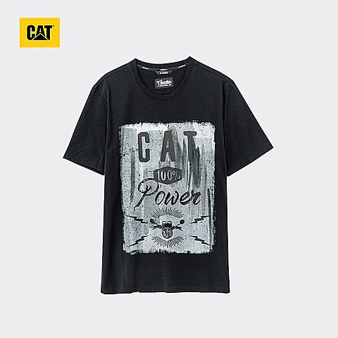 CAT/卡特春夏款男装深黑短袖T恤CH2MTSST143B09