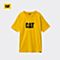 CAT卡特春夏款男式黄色logo印花短袖T恤CI1TSN1784GC25