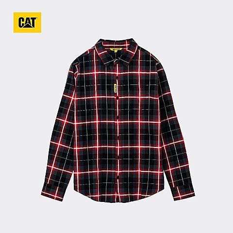 CAT卡特春夏款男式红格长袖衬衫CI1SHN1005GC01