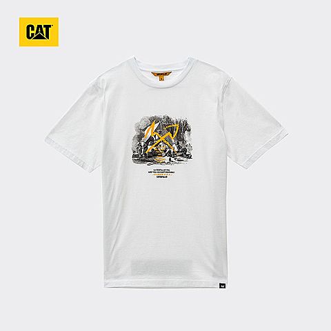 CAT/卡特春夏款男装白色短袖T恤CI1TSN1787GC10