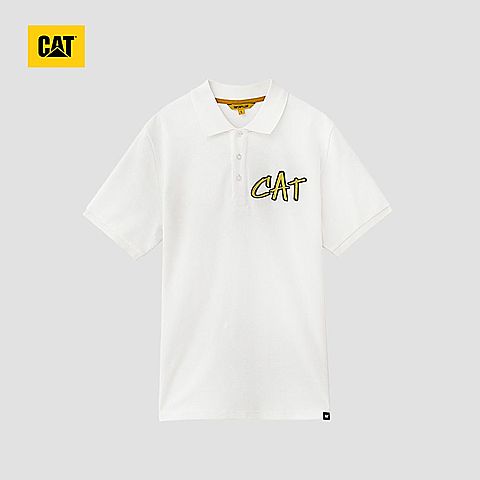CAT/卡特春夏款男士白色短袖翻领T恤CI1PON1931GC10