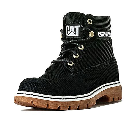 CAT/卡特秋冬款女LYRIC CORDUROY牛剖层革黑色休闲靴P311177I3BDC09