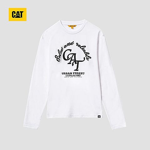 CAT/卡特秋冬款男白色长袖T恤CI3TSN28221C10