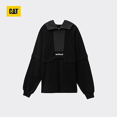 CAT/卡特春夏新款男黑色连帽卫衣套衫CJ1SWP50071