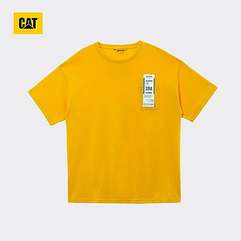 CAT/卡特春夏新款男黄色短袖T恤CJ1TSP16061