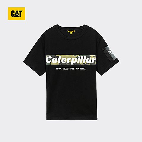 CAT/卡特春夏新款男黑色短袖T恤CJ1TSP16361