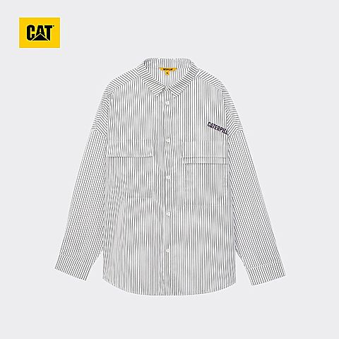 CAT/卡特春夏新款中性白色条纹长袖衬衣CJ1SHP12021