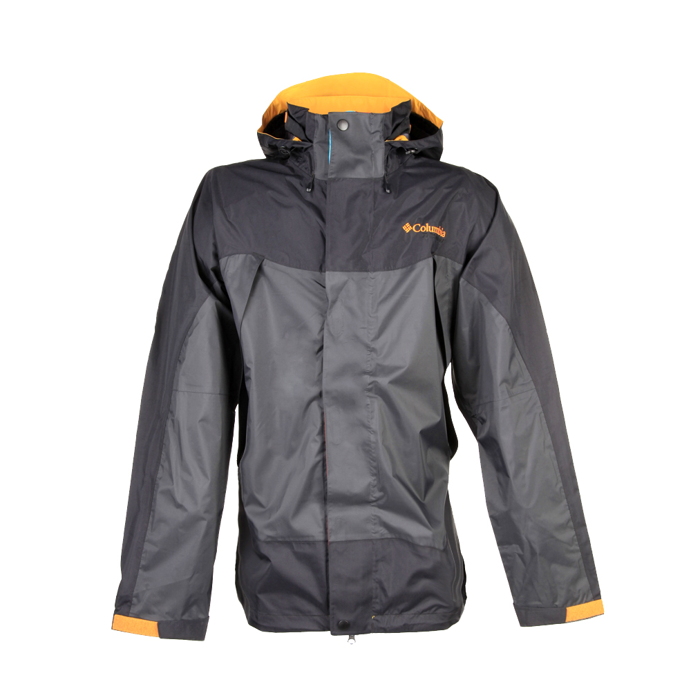 columbia/哥伦比亚春夏黑灰男款防水透气户外冲锋衣pm2453049
