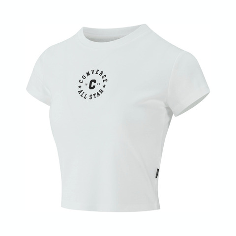 converse匡威2025女子女子-针织无领短T-白针织无领短TWCH712-001