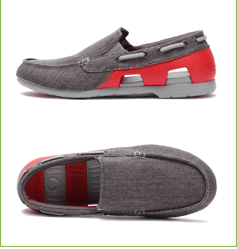crocs卡骆驰 男子 春夏专柜同款 男士海滩帆布便鞋石墨色/火红 旅行