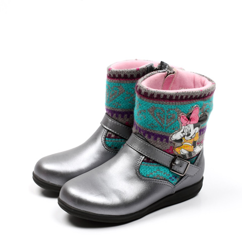 DISNEY/迪士尼冬季小童铁灰牛皮时装靴SE67549