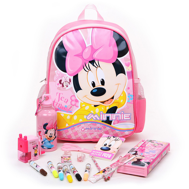 disney迪士尼米奇米妮新款精美书包文具大礼盒 粉色米妮