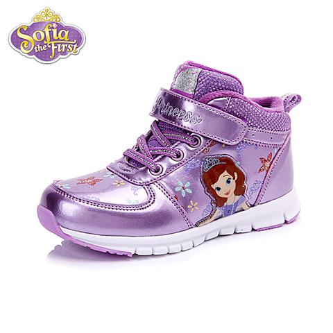 迪士尼（disney)16年秋冬季新款时尚男女童漫威公主系列高帮保暖防踢休闲运动鞋DS2084