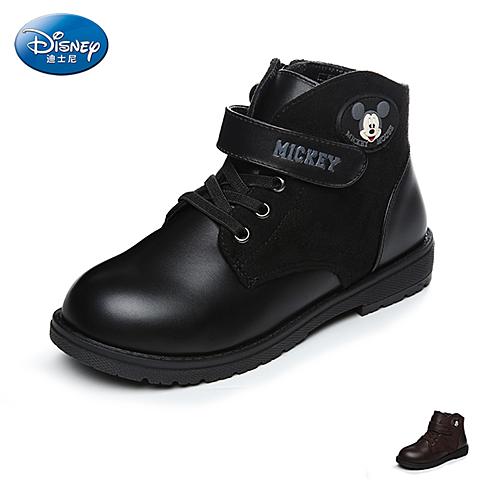 迪士尼（disney）17年秋冬季新款时尚男童米奇logo酷帅简约马丁靴DS2319