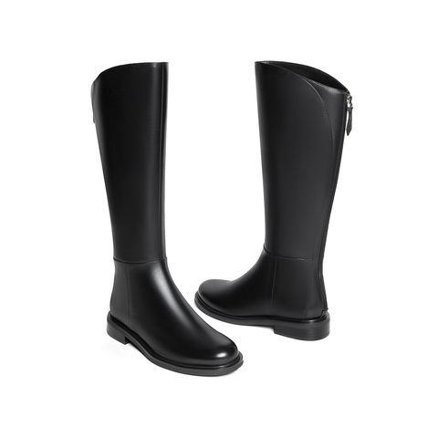 HGK冬季新款牛皮骑士靴时尚休闲女长靴WGJ46DG4