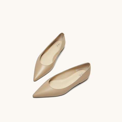 HGK25春季简约舒适尖头平根百搭通勤浅口单鞋女WAT01AQ5