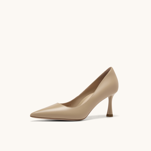 HGK小蹦床尖头浅口真皮舒适通勤不累脚高跟鞋女鞋WAK01AQ5