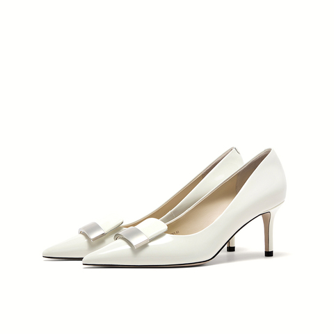 HGK一字小金条时尚通勤尖头细跟浅口中高跟女单鞋WTH01AQ5