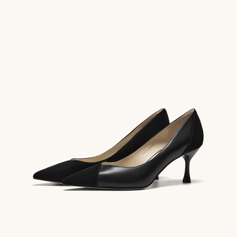 HGK25年秋时尚气质拼接Soft Power百搭通勤女单鞋WAQ04CQ5