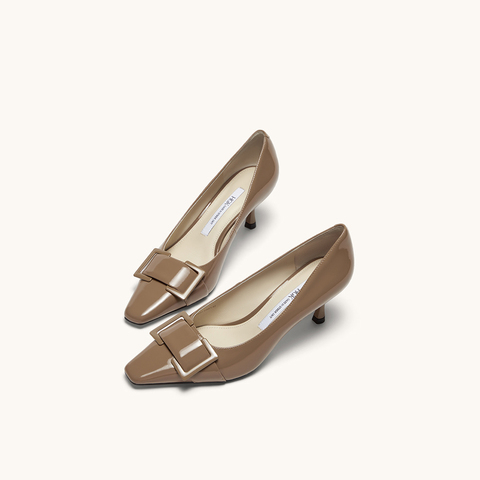 HGK25年秋季摩登交响方头浅口高跟时尚漆皮单鞋WTK01CQ5