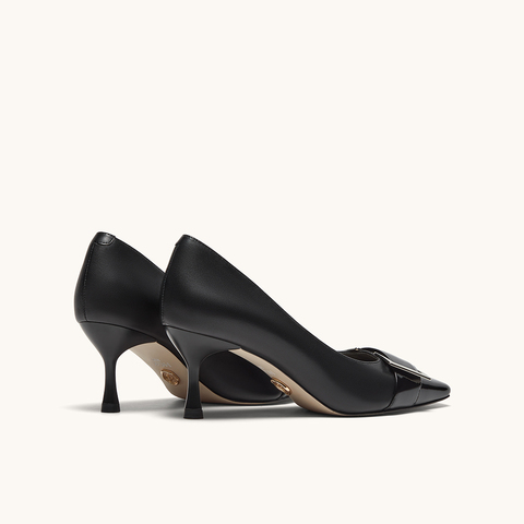 HGK25年秋季摩登交响方头浅口高跟时尚真皮单鞋WTK01CQ5