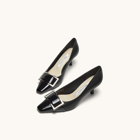 HGK25年秋季摩登交响方头浅口高跟时尚真皮单鞋WTK01CQ5