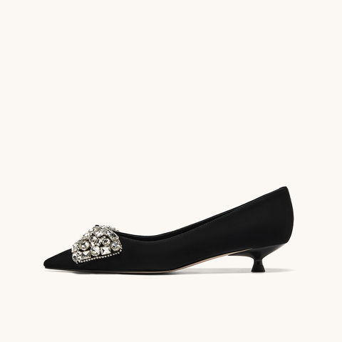 HGK云上蝶25年重工水钻蝴蝶结通勤约会小猫跟优雅女单鞋WAI03CQ5