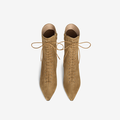 HGK25冬季城市牧歌时尚羊绒皮革女靴WPC31DZ5