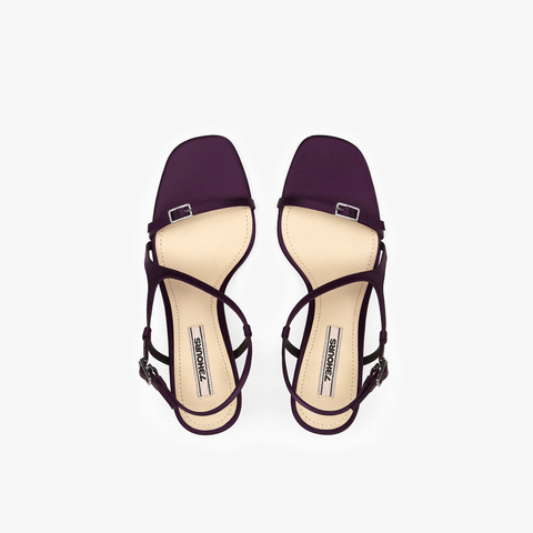 73hours女鞋绘制浪漫2024夏季新品细跟圆头纯色高跟凉鞋