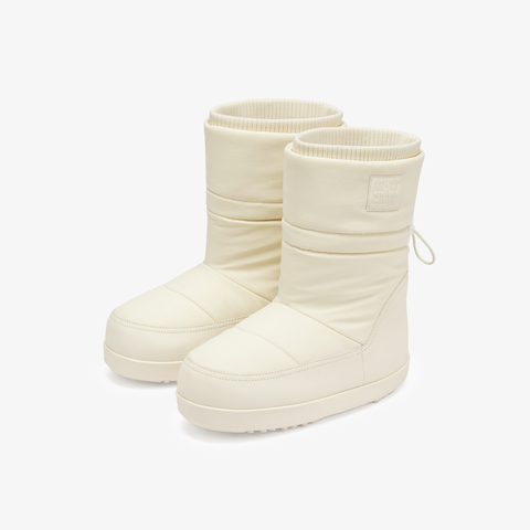 73hours女鞋可爱浓度2024冬季新品纯色厚底圆头短筒雪地靴