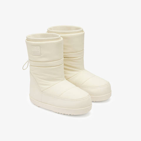 73hours女鞋可爱浓度2024冬季新品纯色厚底圆头短筒雪地靴