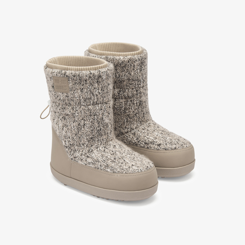 73hours女鞋可爱浓度2024冬季新品纯色厚底圆头短筒雪地靴