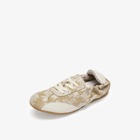 73hours女鞋假期富人2025春季新品纯色系带平底德训鞋