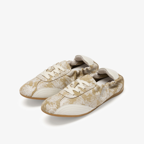 73hours女鞋假期富人2025春季新品纯色系带平底德训鞋