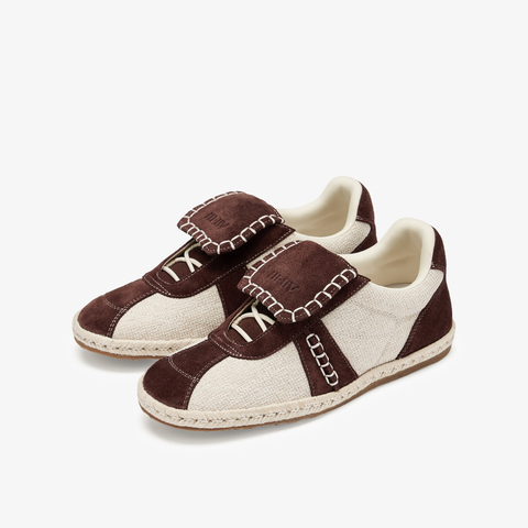 73hours女鞋汉普顿2025春季新品系带拼色平底休闲鞋