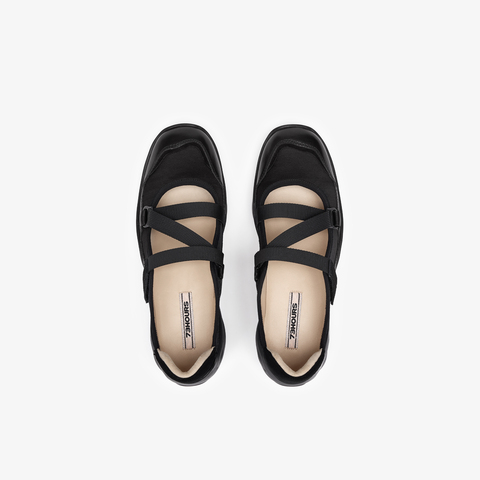 73hours女鞋焙茶芝士2025春季新品平底圆头纯色芭蕾舞鞋