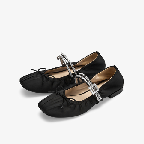 73hours女鞋玻璃海2025春季新品平底浅口纯色芭蕾舞鞋