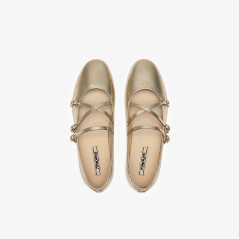 73hours女鞋月光和弦2025春季新品平底圆头纯色玛丽珍鞋