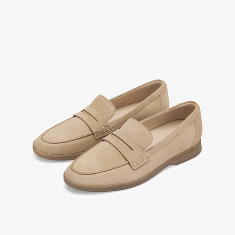 73hours女鞋降噪模式2025春季新品纯色平底尖头乐福鞋