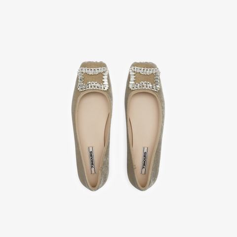 73hours女鞋挚爱流光2025春季新品饰扣平底纯色浅口单鞋